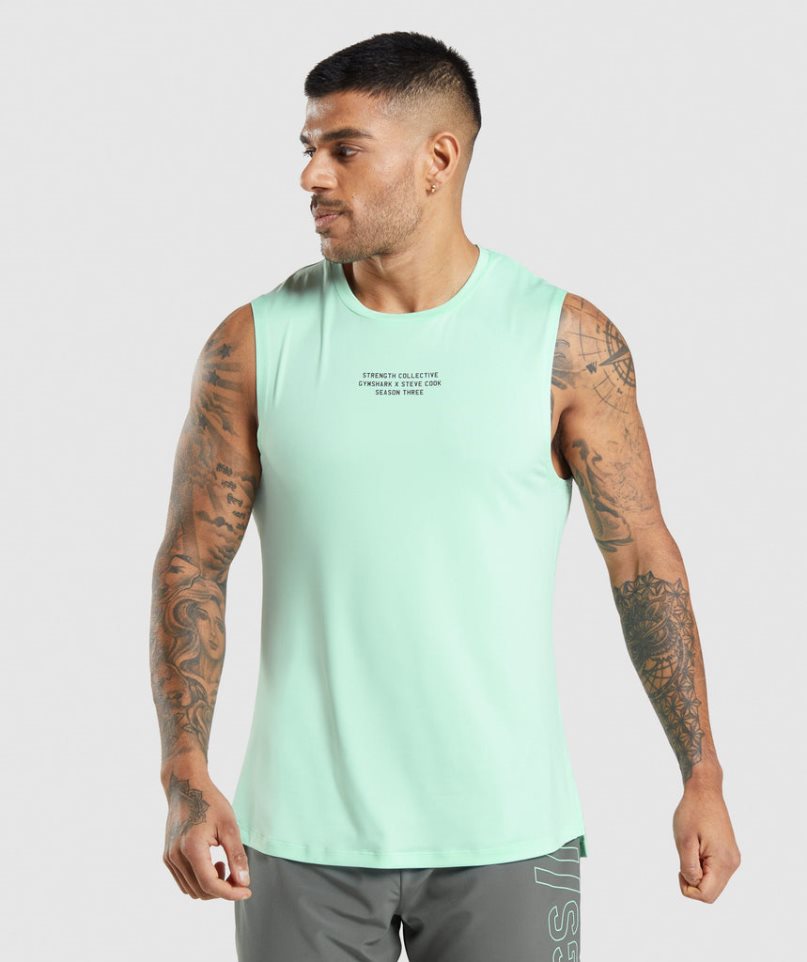 Men\'s Gymshark Steve Cook Tanks Mint | NZ 0JOTWY